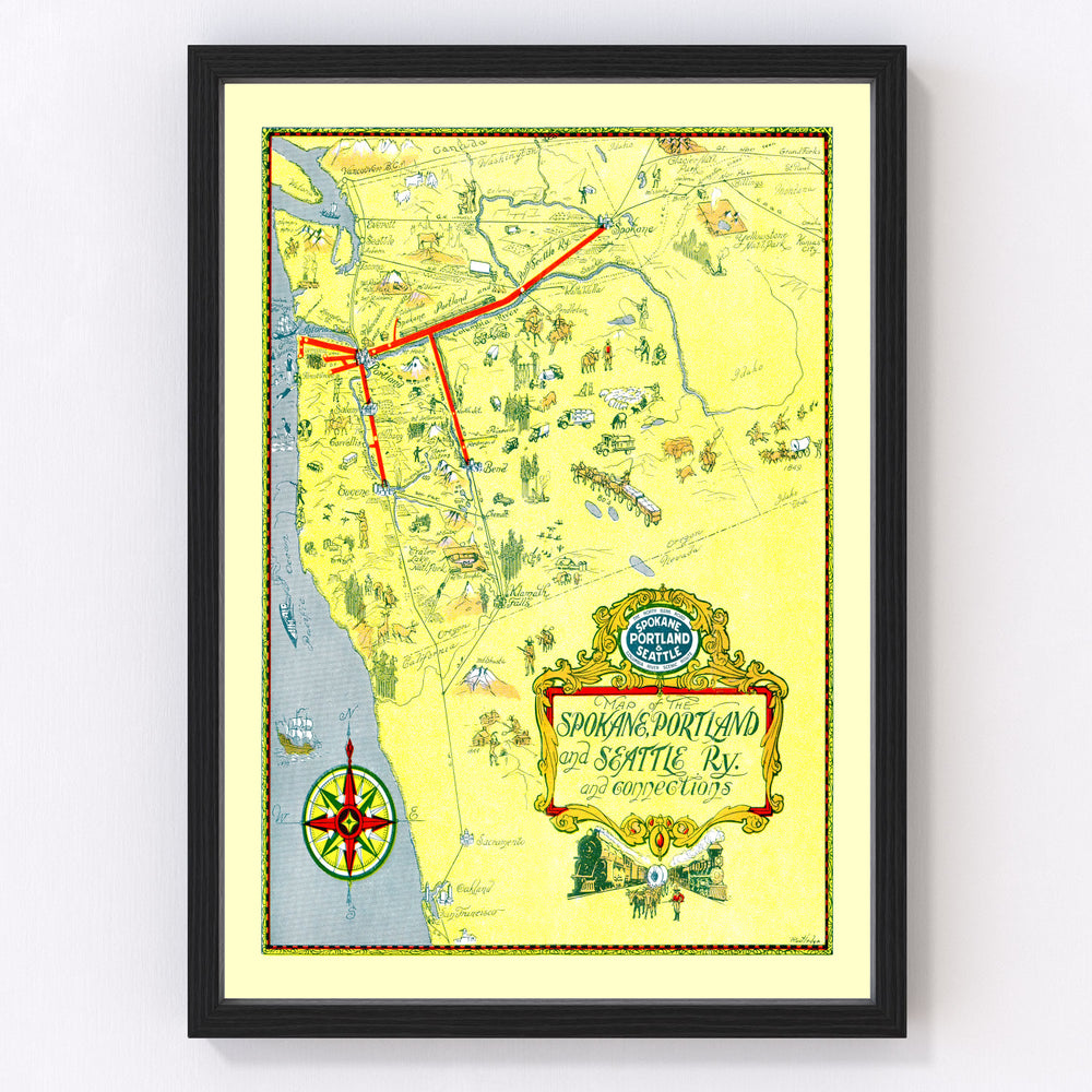 United States Vintage Map 1917