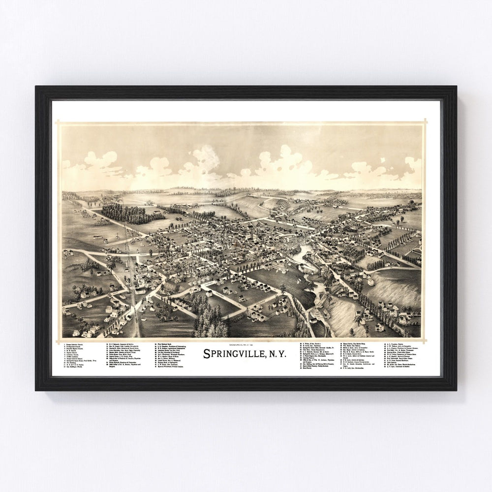 Springville Vintage Map 1892