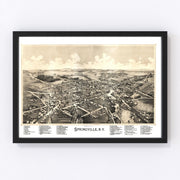 Springville Vintage Map 1892