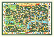 Vintage Map of London, England 1950