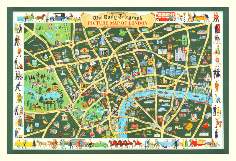Size comparison using Vintage Map of London, England 1950