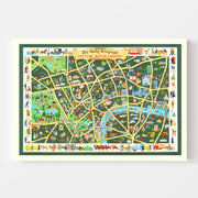 Vintage Map of London, England 1950