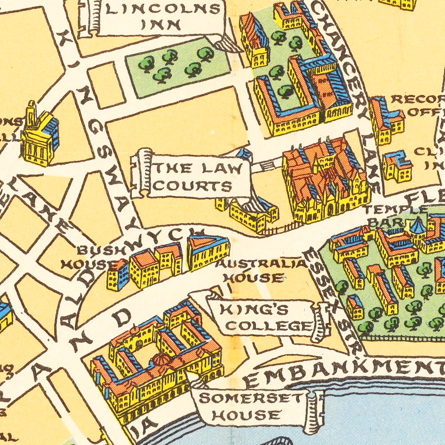 Restored historic details from the 1938 city map of London