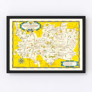 Hartfordshire Vintage Map 1950