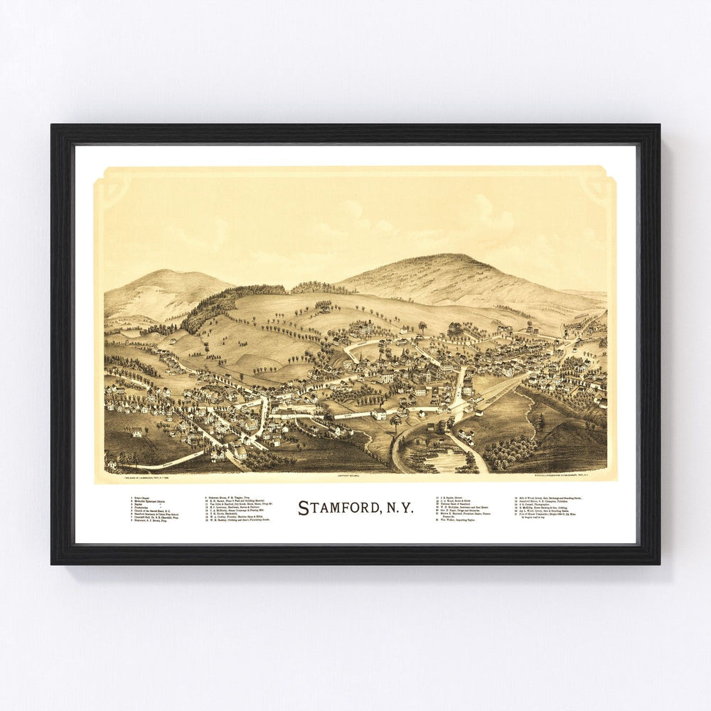 Stamford Vintage Map 1890