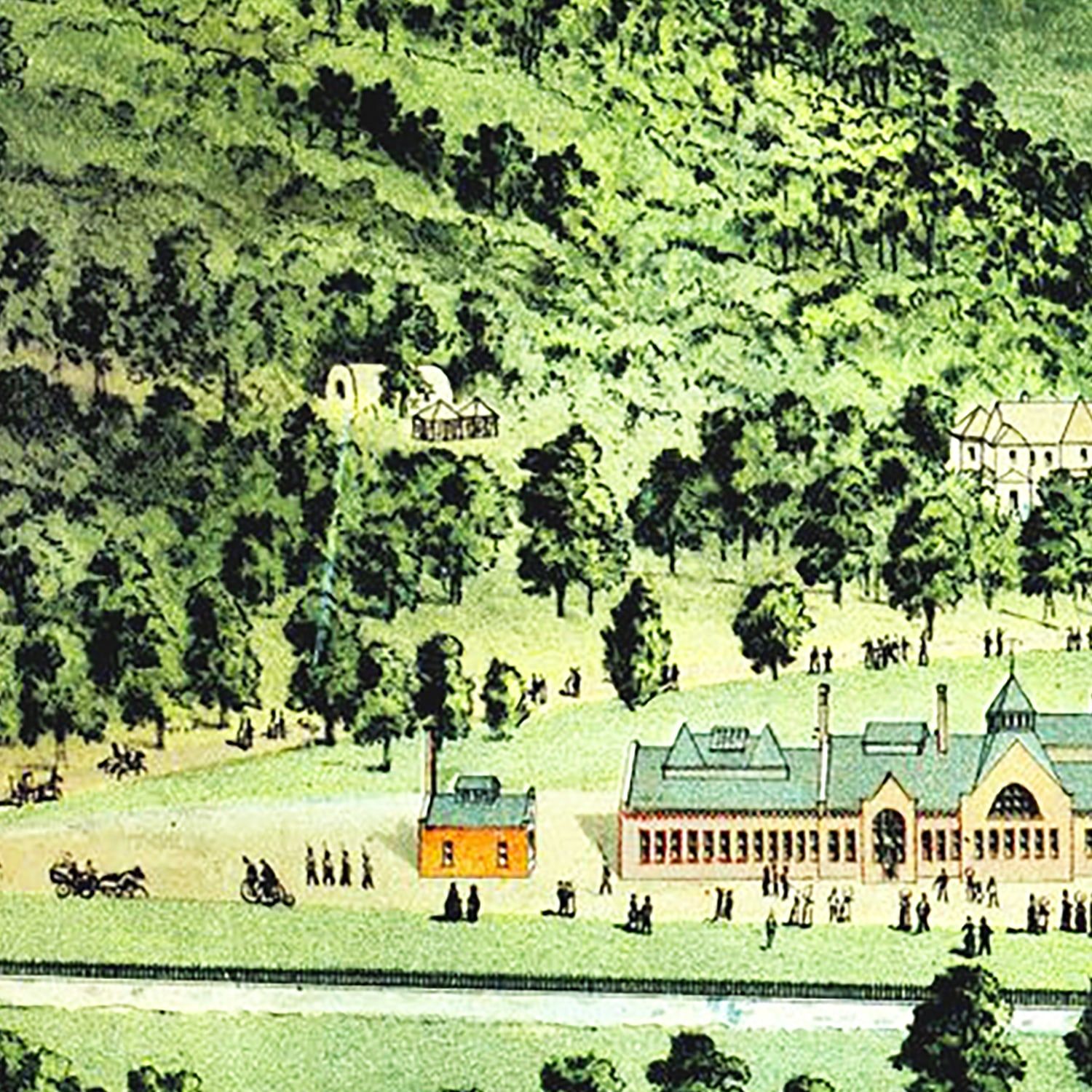 Restored historic details from the 1890 city map of Hot Springs, Arkansas