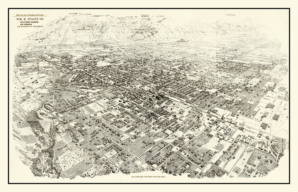 Vintage Map of Pasadena, California 1903 print style example