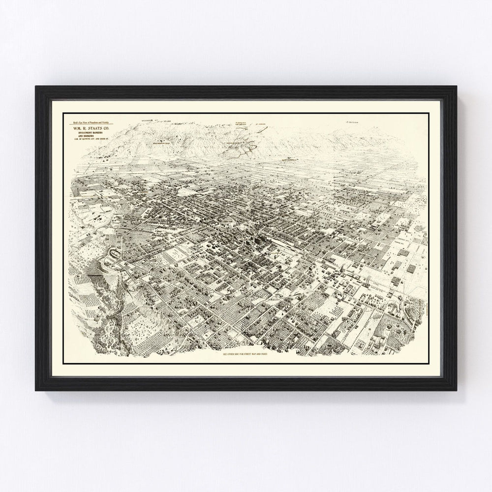 Pasadena Vintage Map 1903