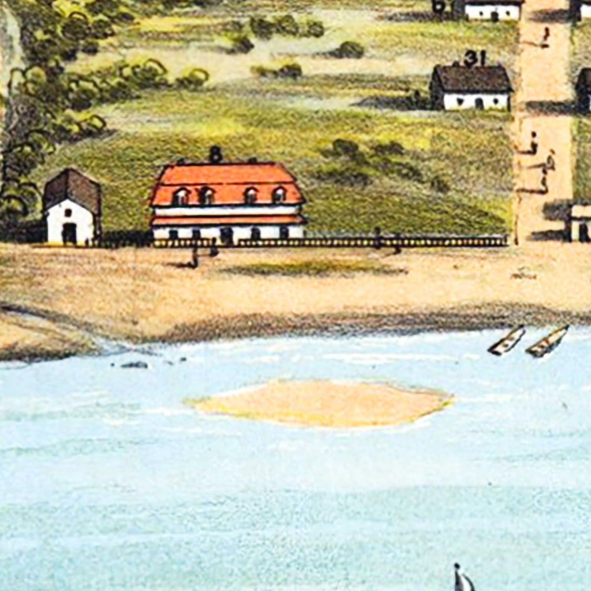 Restored historic details from the 1884 city map of San Francisco, California