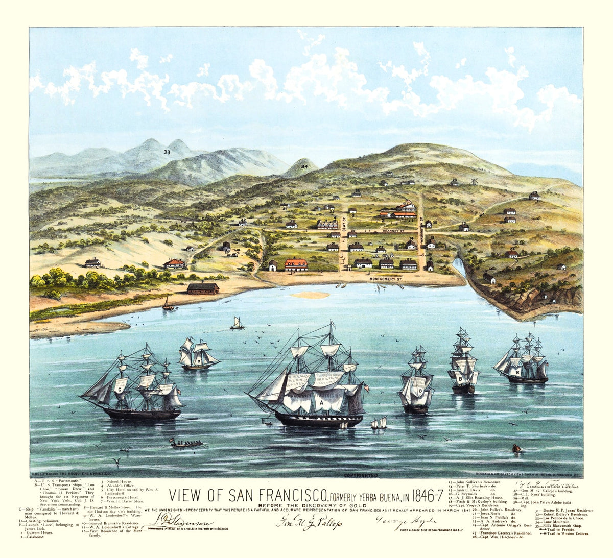 Preview of Vintage Map of San Francisco, California 1884