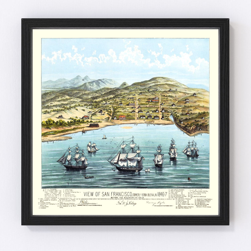 San Francisco Vintage Map 1884
