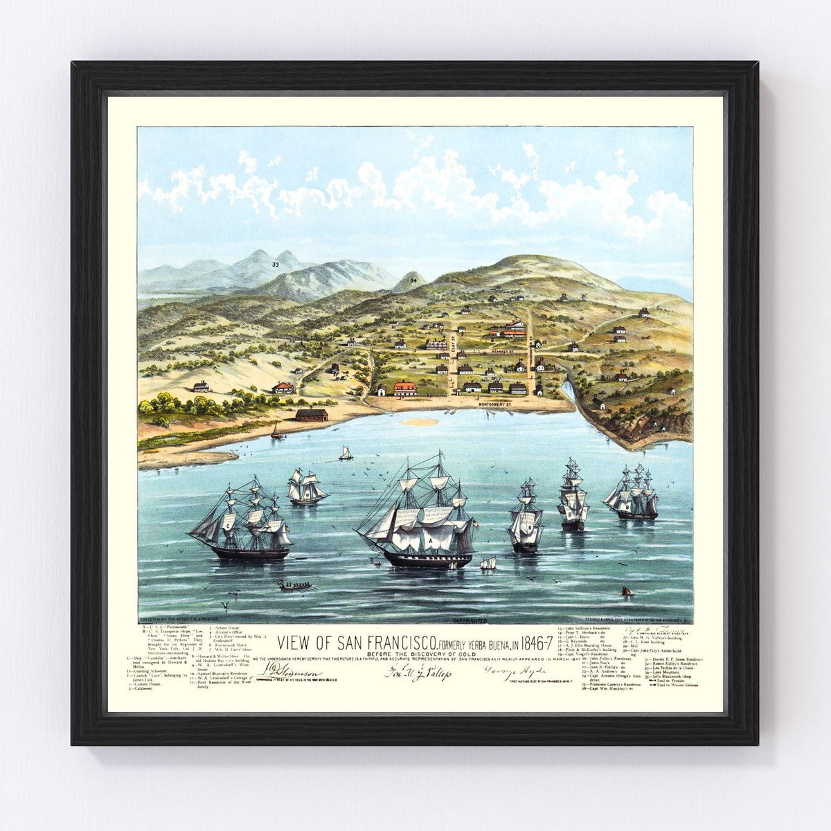 San Francisco Vintage Map 1884