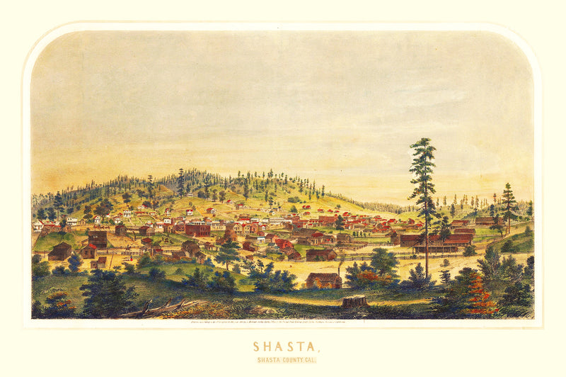 Size comparison using Vintage Map of Shasta, California 1856