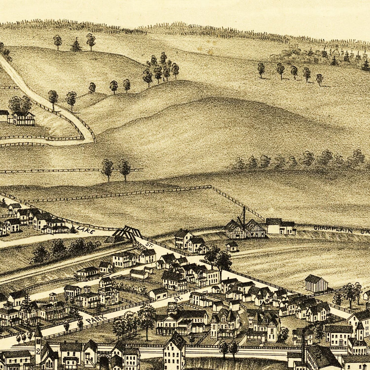 Restored historic details from the 1889 city map of Stillwater, New York
