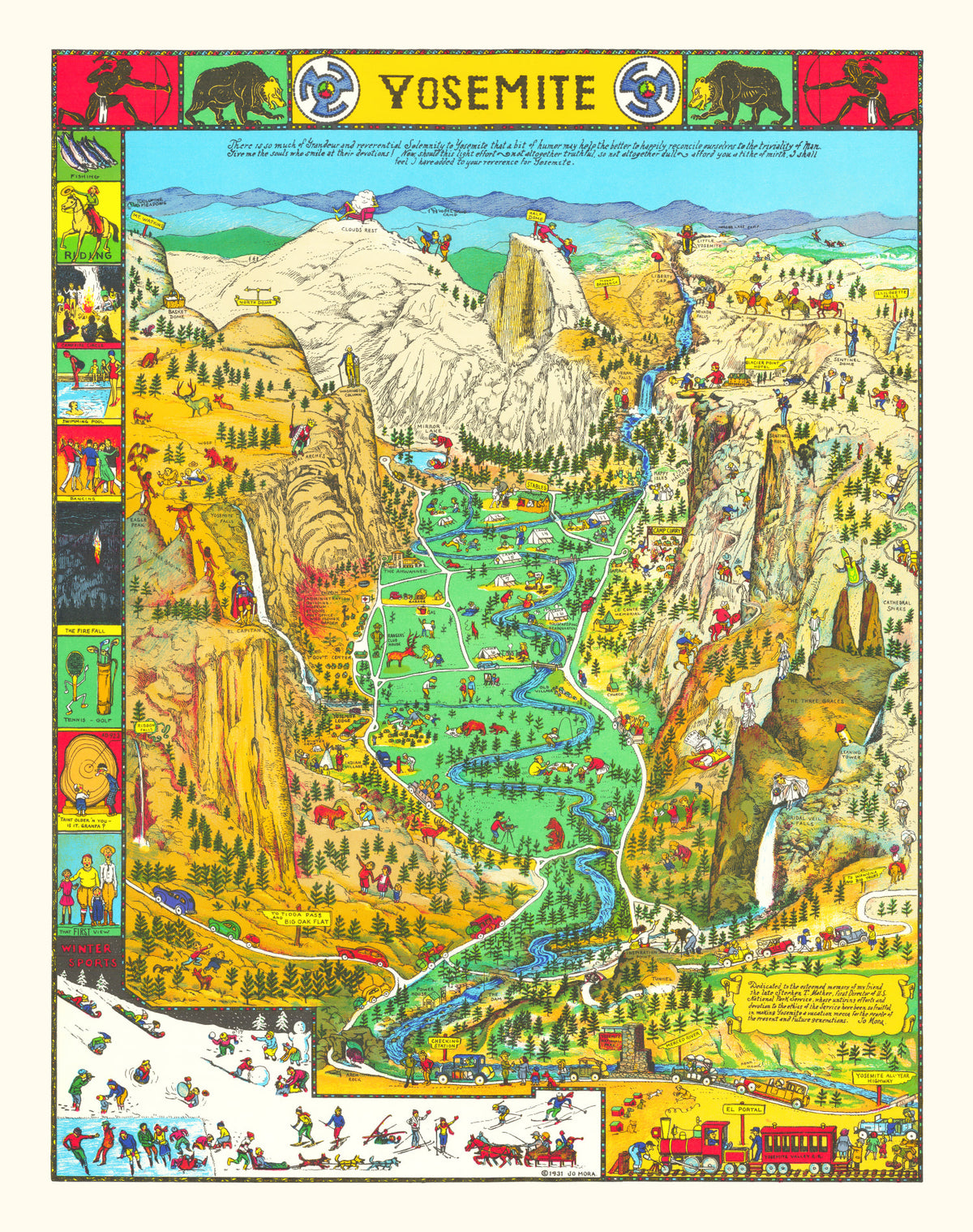 Preview of Vintage Map of Yosemite National Park, 1931