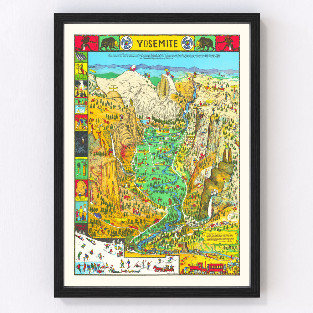 Yosemite National Park Vintage Map 1931