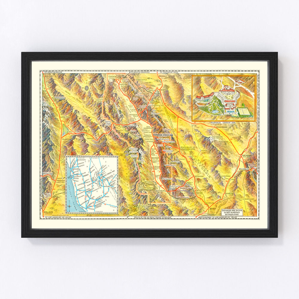 Death Valley National Park Vintage Map 1934