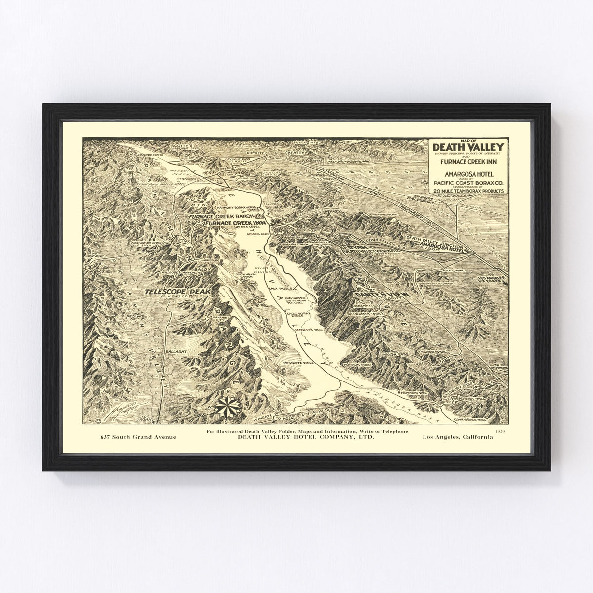 Death Valley National Park Vintage Map 1929