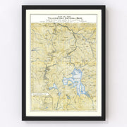 Yellowstone National Park Vintage Map 1882