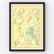 Yellowstone National Park Vintage Map 1915