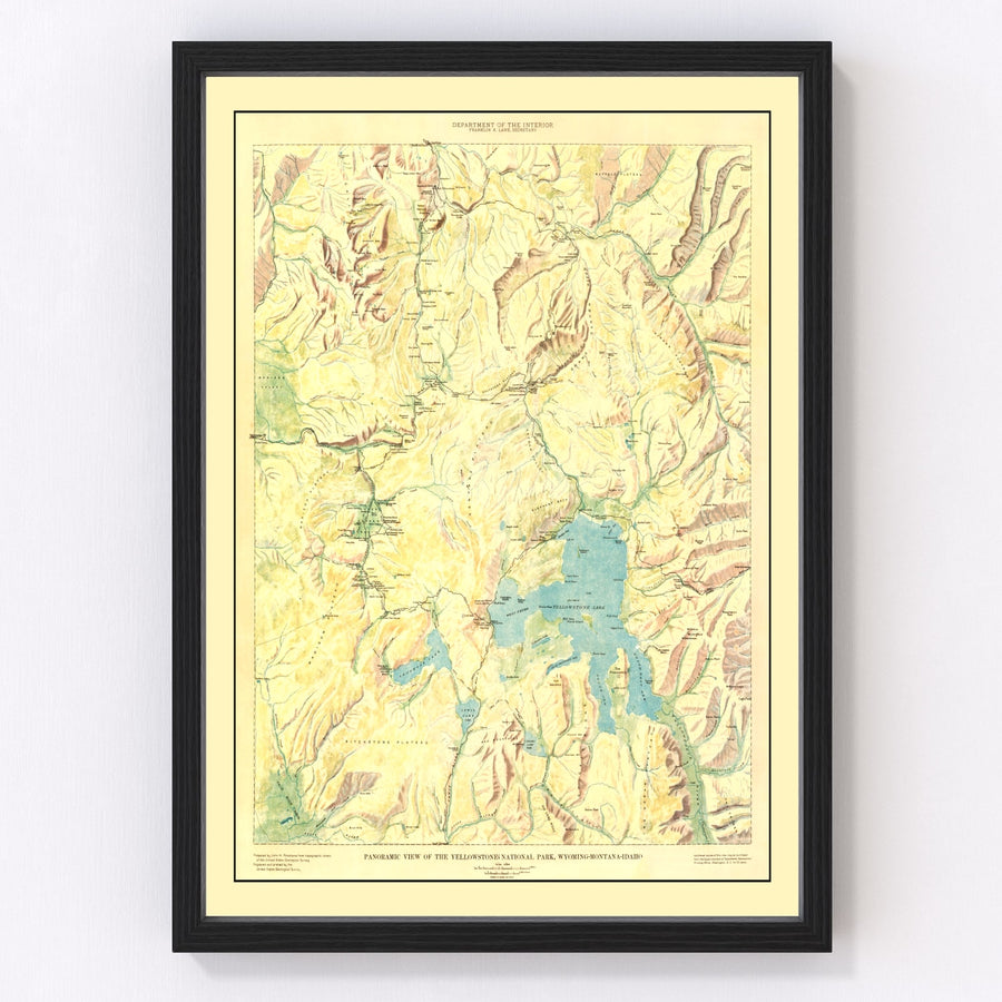 Yellowstone National Park Vintage Map 1915