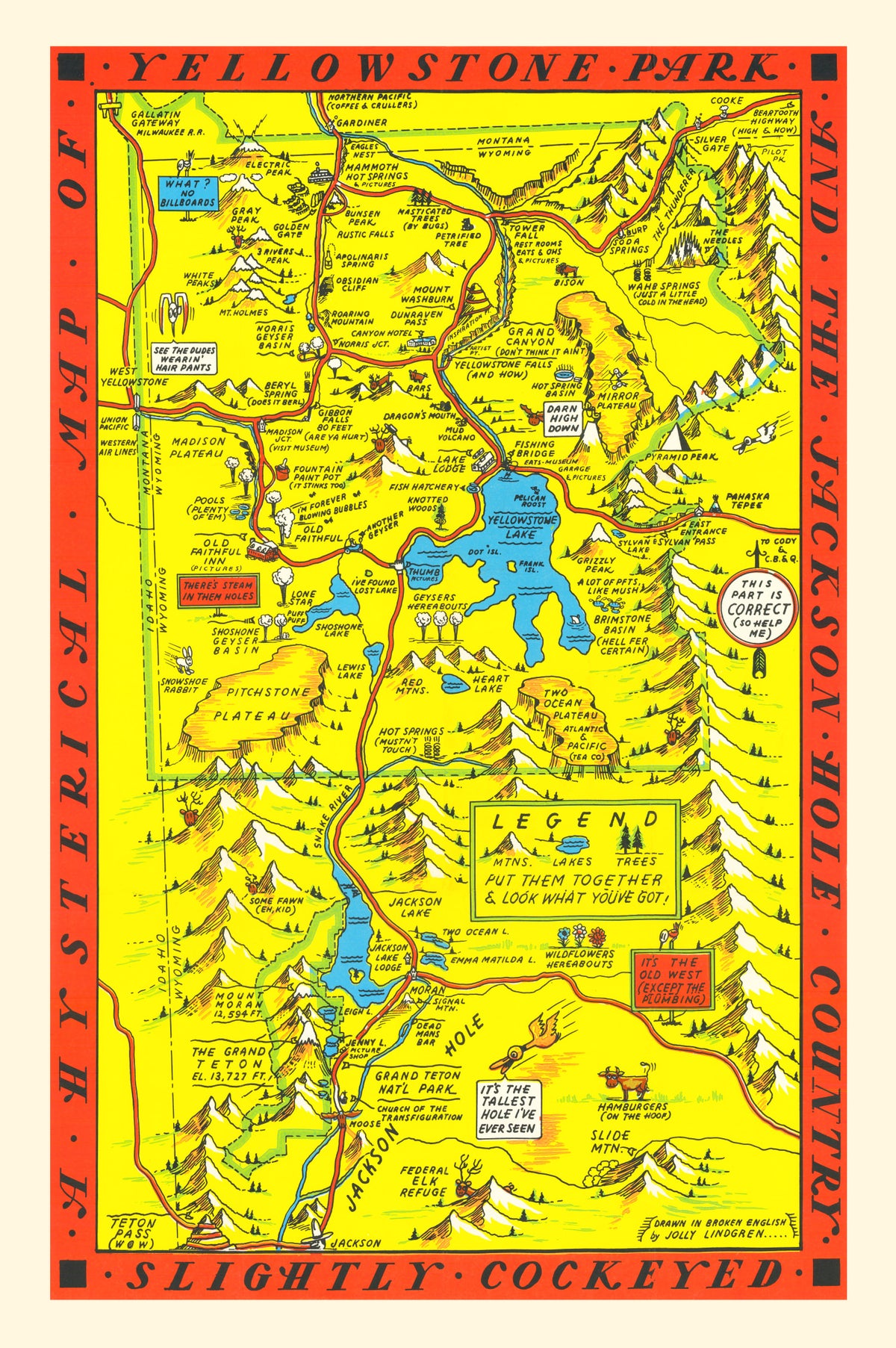 Preview of Vintage Map of Yellowstone National Park, 1936
