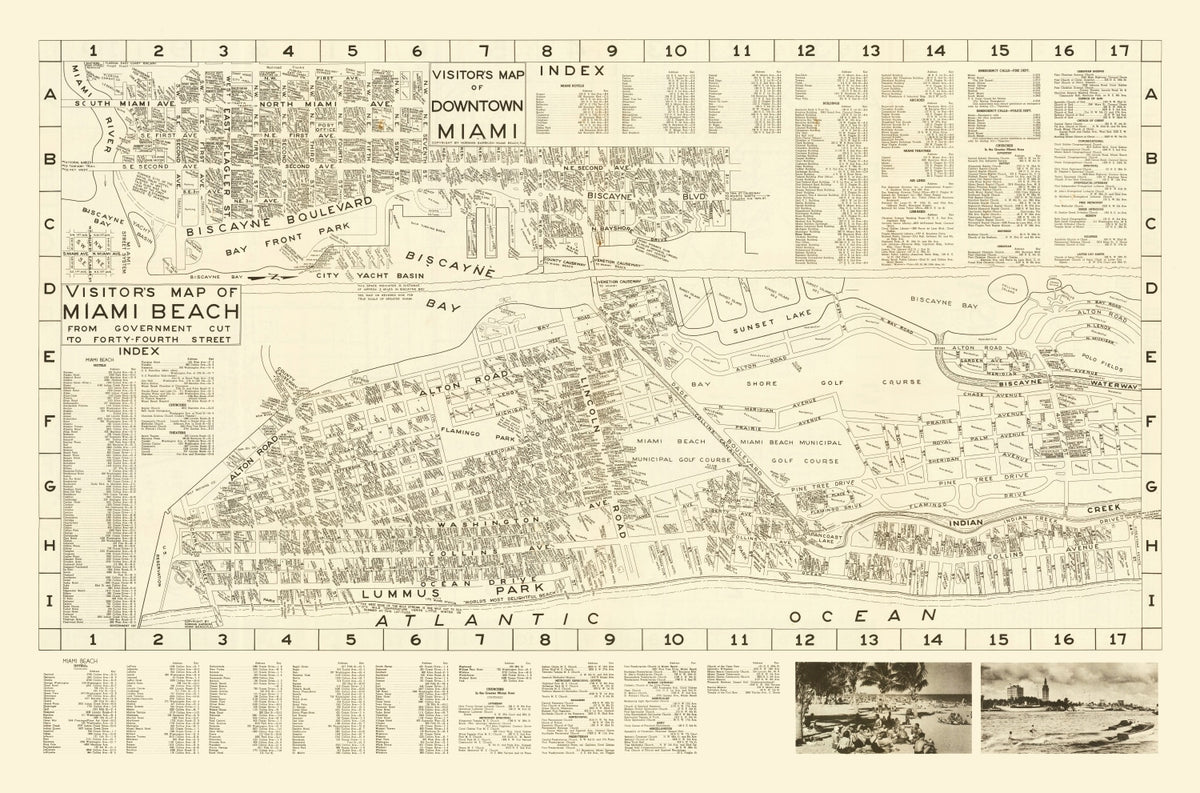 Preview of Vintage Map of Miami Beach, Florida 1935