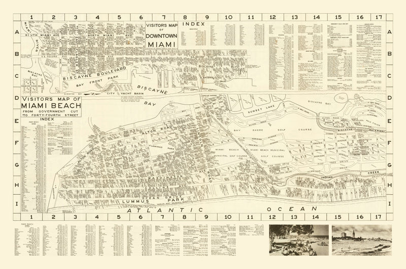 Size comparison using Vintage Map of Miami Beach, Florida 1935