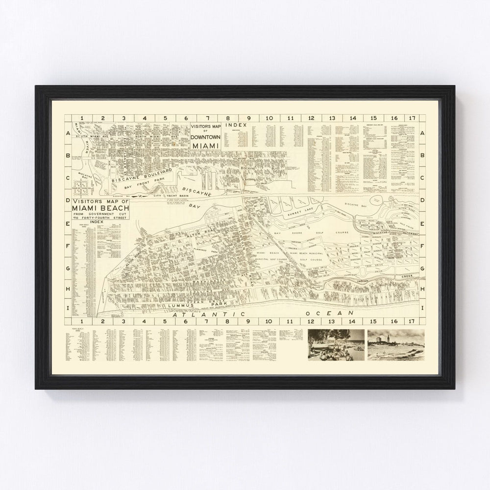 Miami Beach Vintage Map 1935