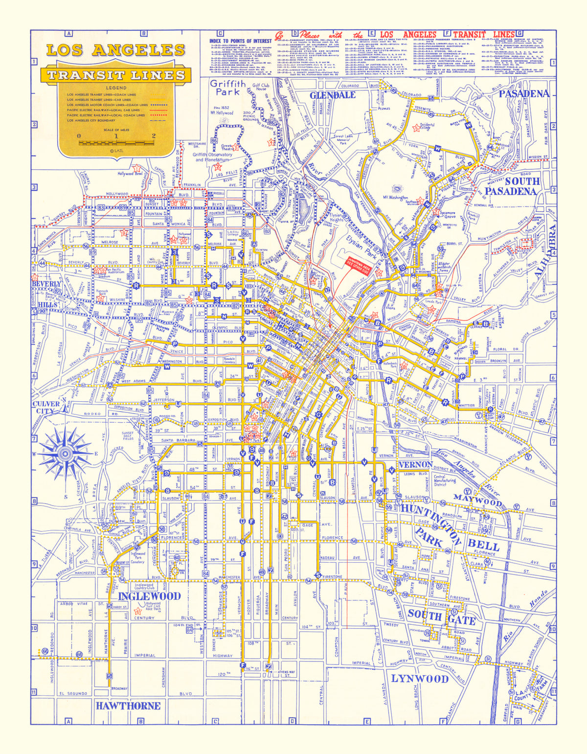 Preview of Vintage Map of Los Angeles, California 1946