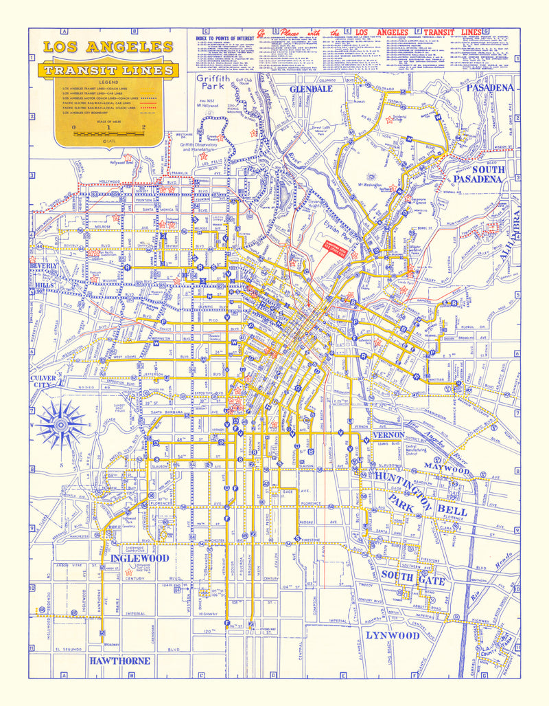 Size comparison using Vintage Map of Los Angeles, California 1946