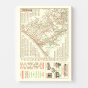 Vintage Map of Los Angeles, California 1926