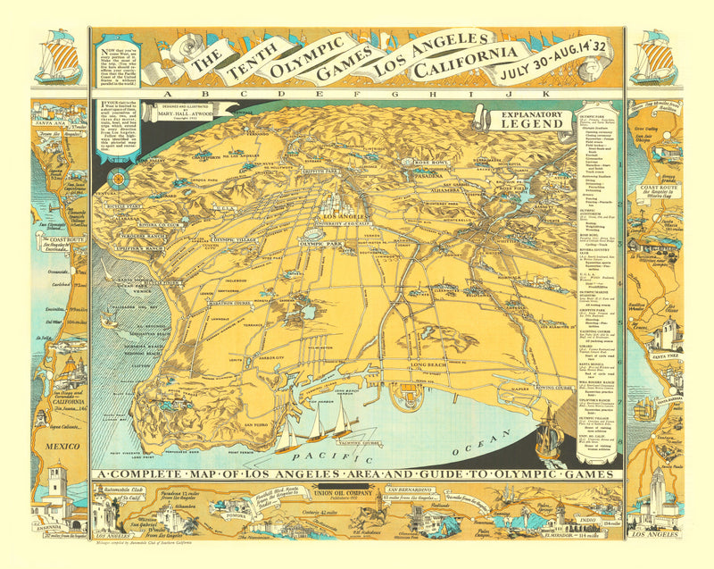 Size comparison using Vintage Map of Los Angeles, California 1932