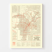 Vintage Map of Los Angeles, California 1914