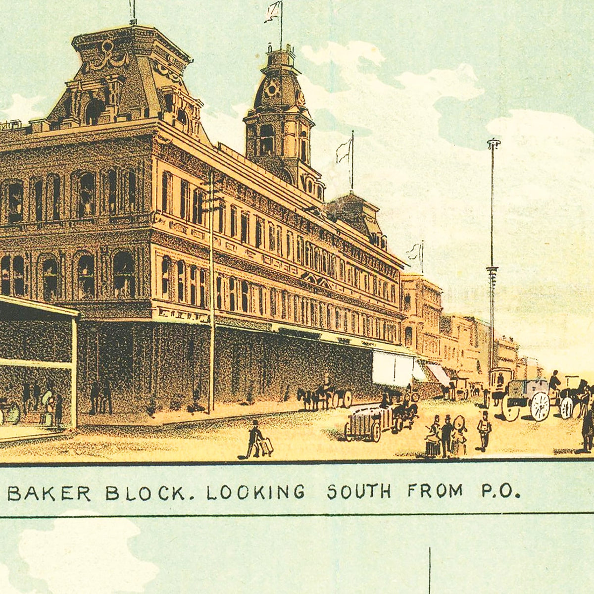 Restored historic details from the 1888 city map of Los Angeles, California
