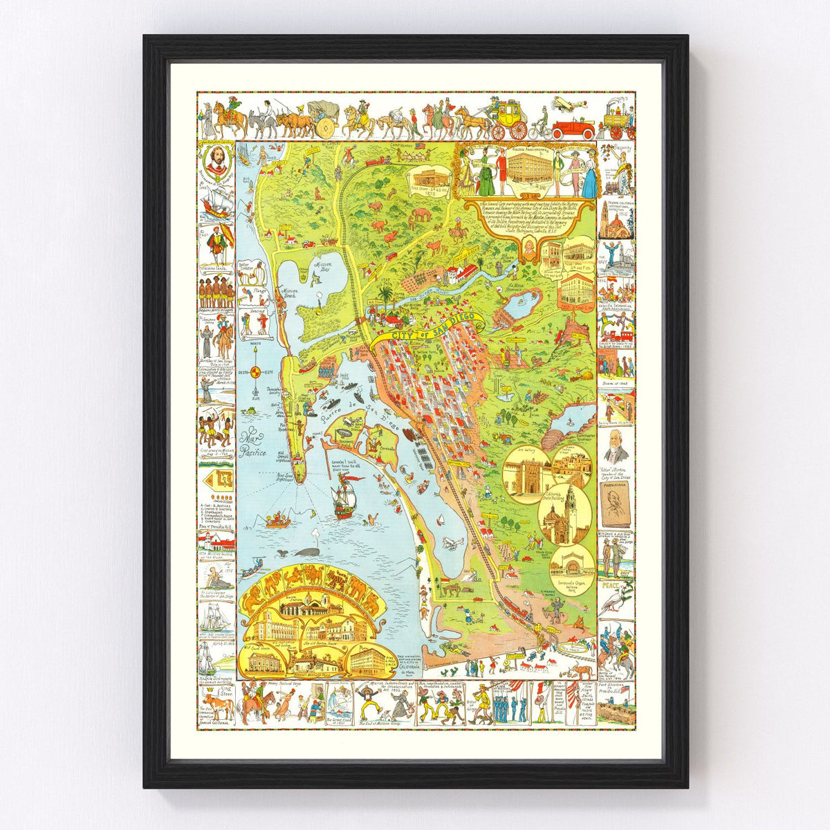 San Diego Vintage Map 1928