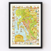 San Diego Vintage Map 1928