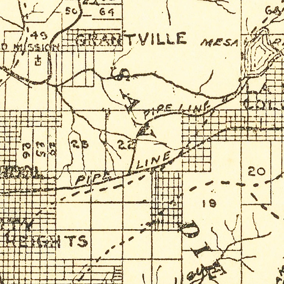 Restored historic details from the 1895 city map of San Diego, California
