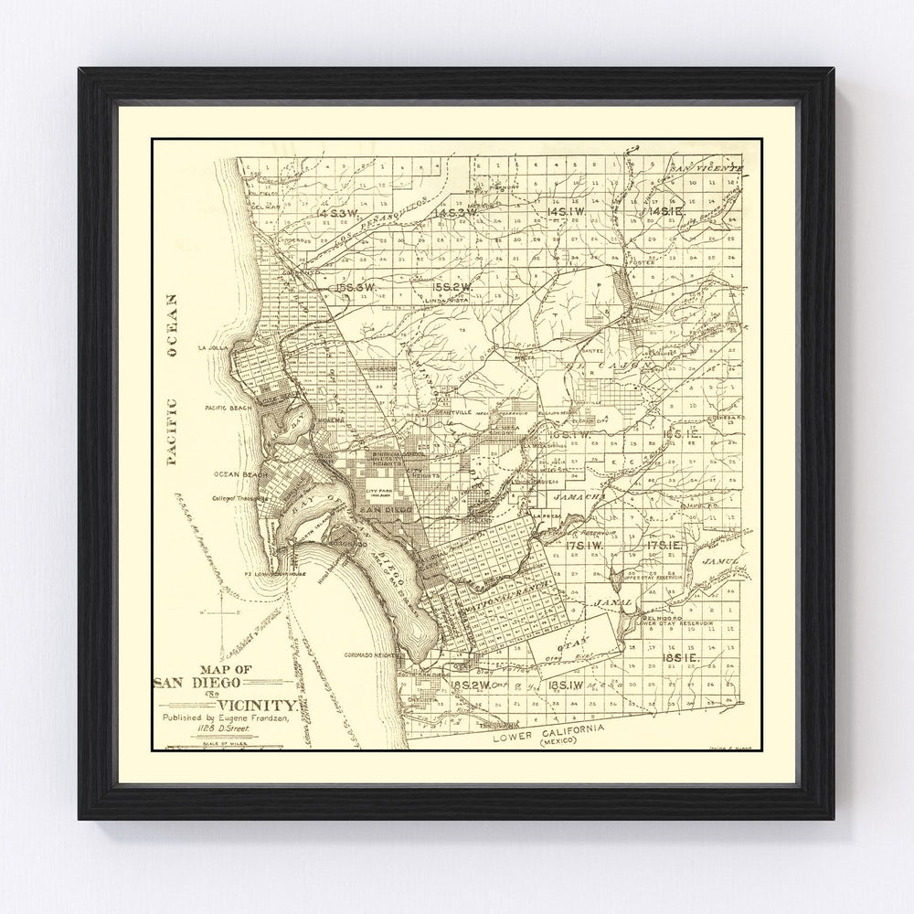 San Diego Vintage Map 1895