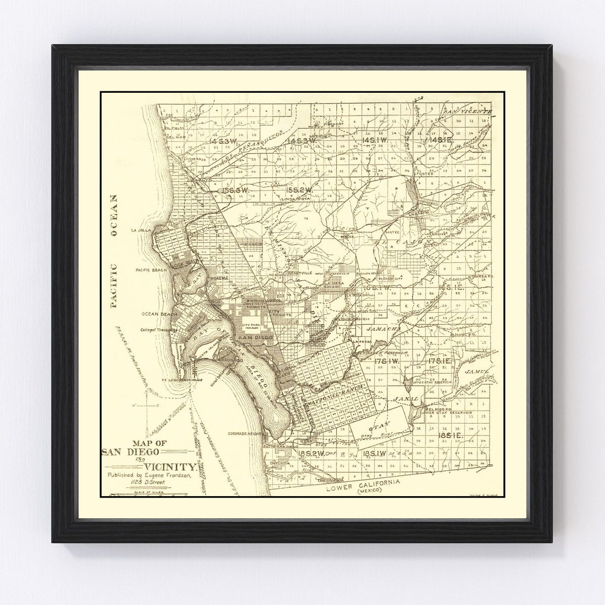 San Diego Vintage Map 1895