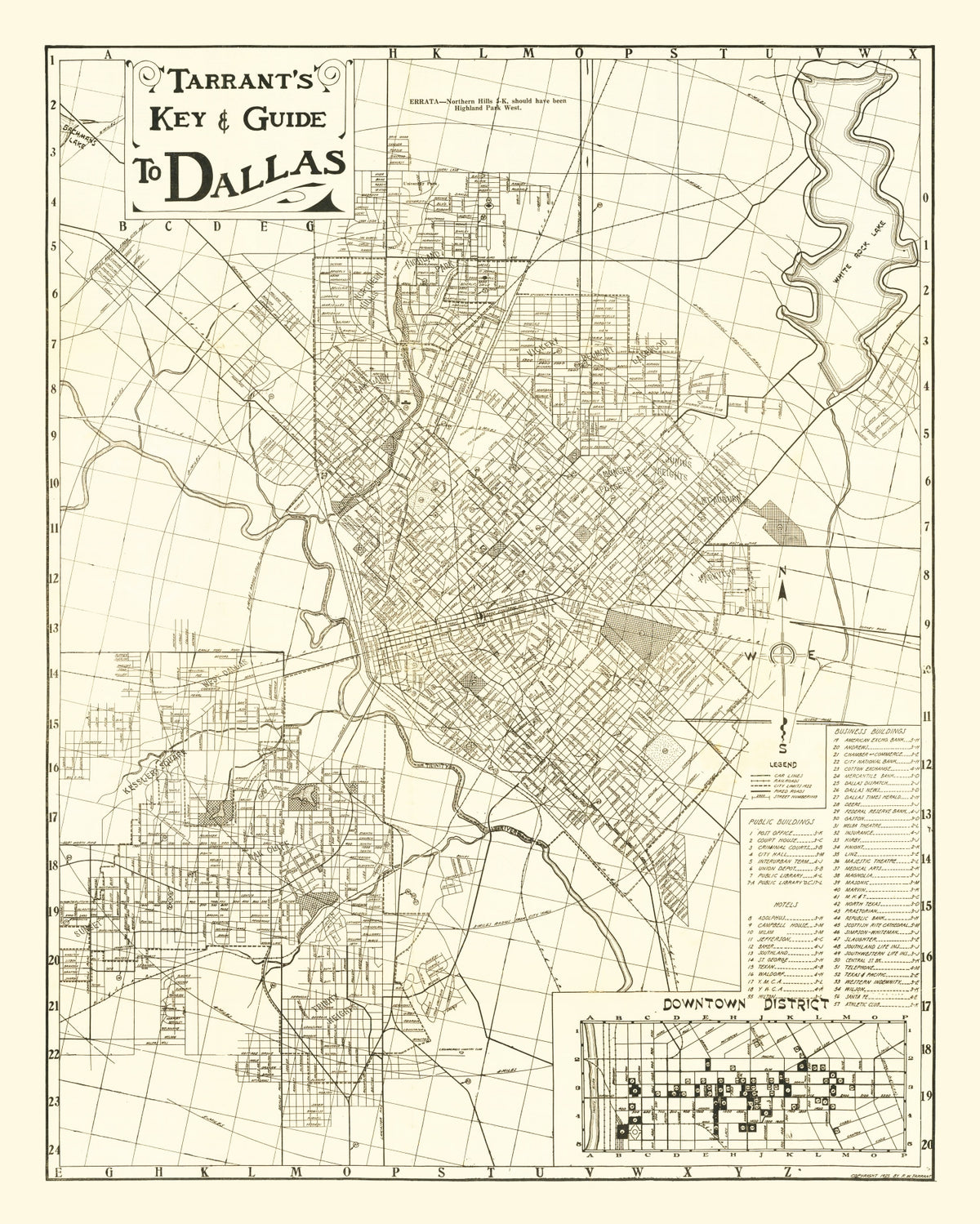 Preview of Vintage Map of Dallas, Texas 1925