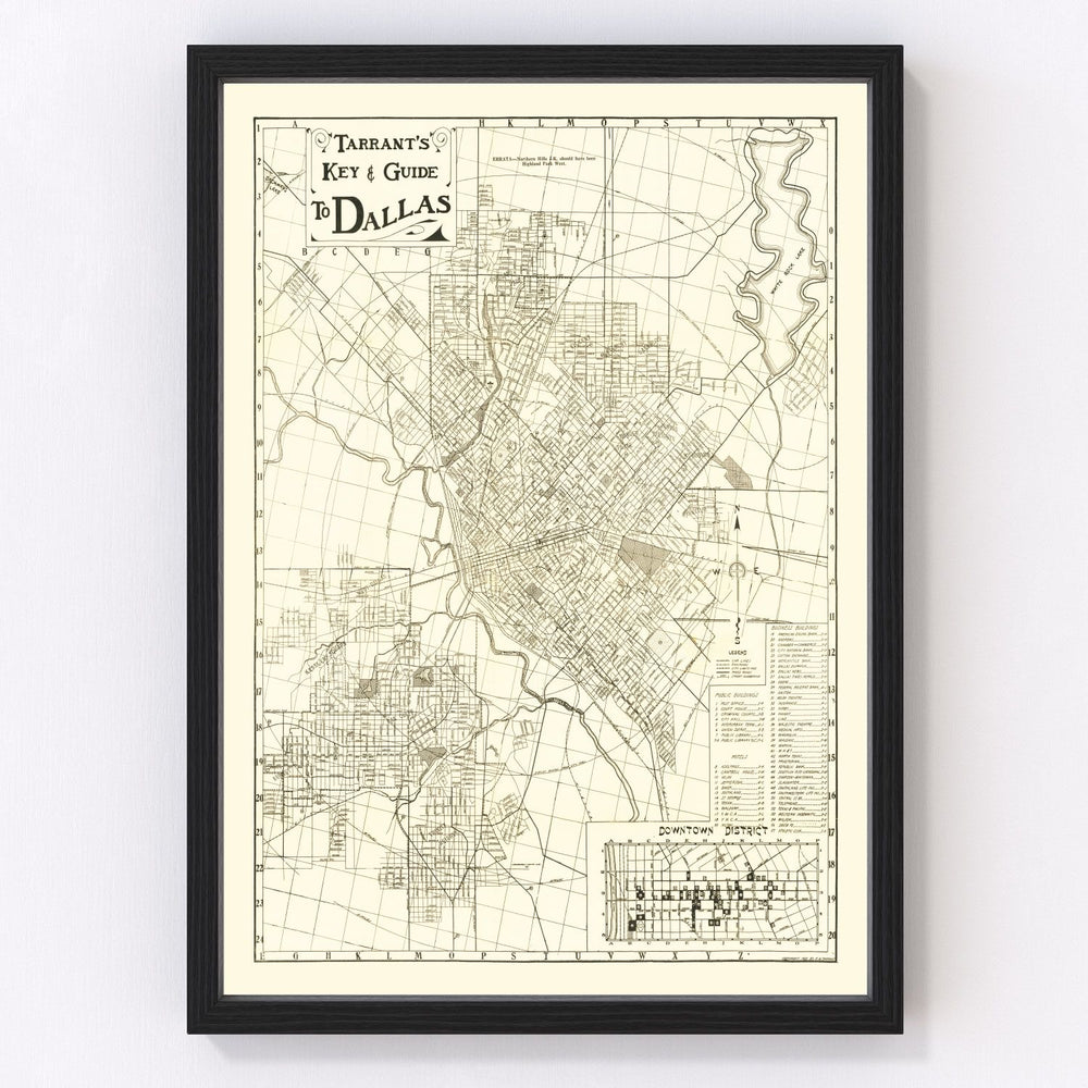 Dallas Vintage Map 1925