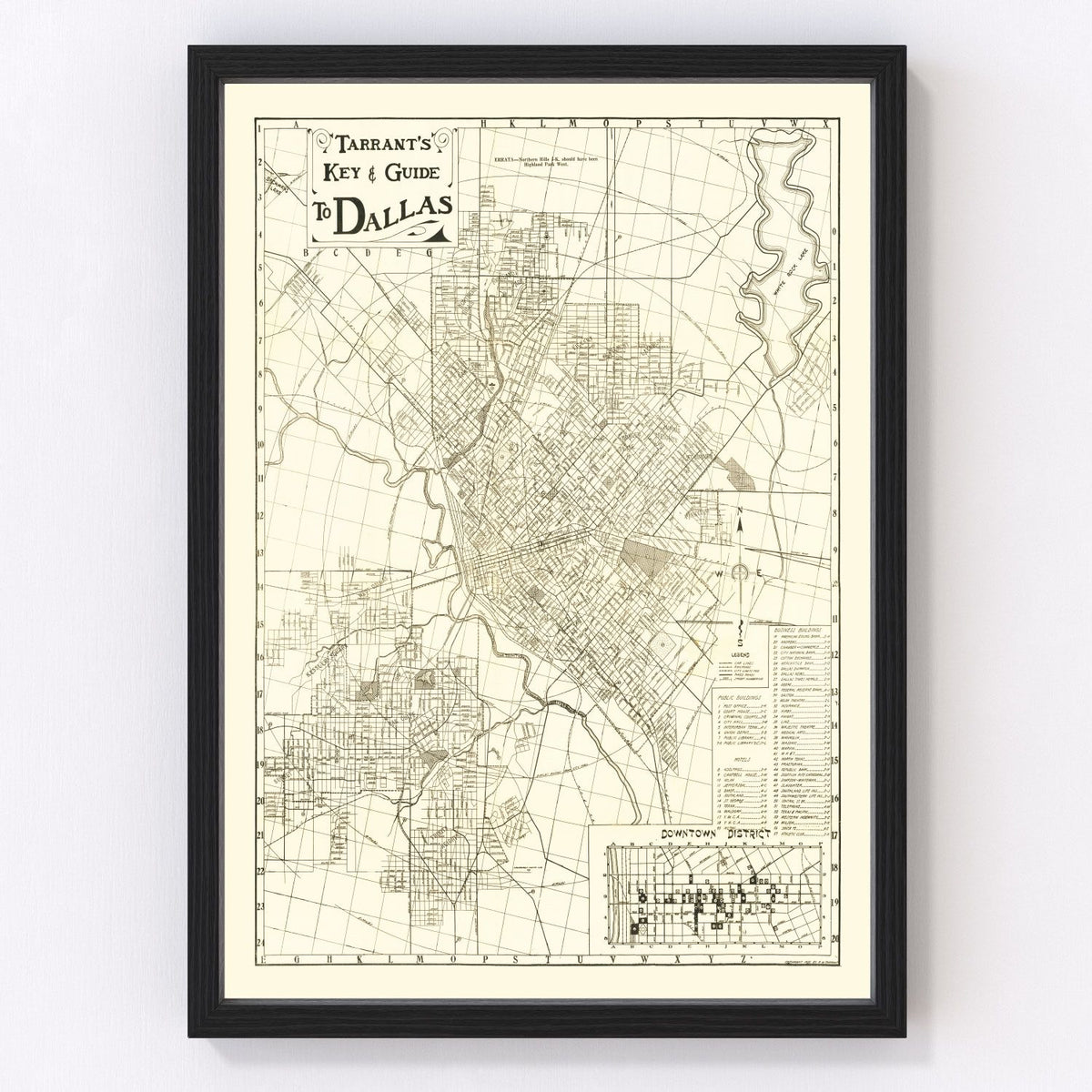 Dallas Vintage Map 1925