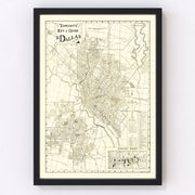 Dallas Vintage Map 1925