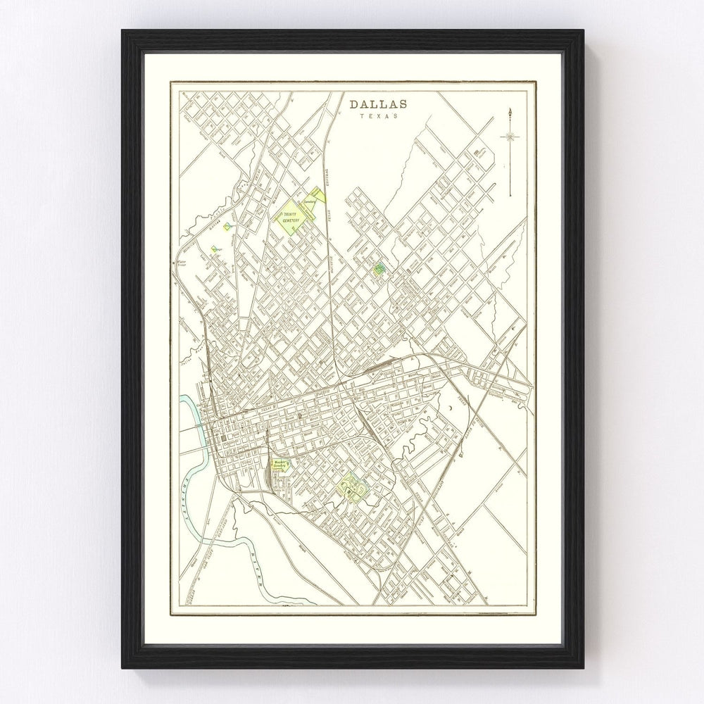 Dallas Vintage Map 1893