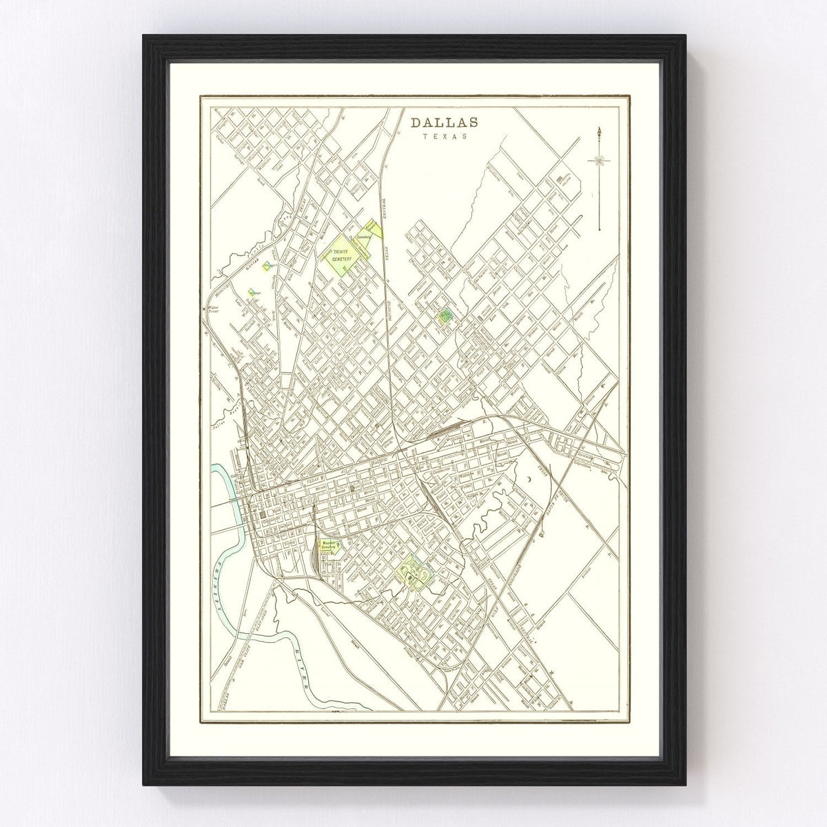 Dallas Vintage Map 1893