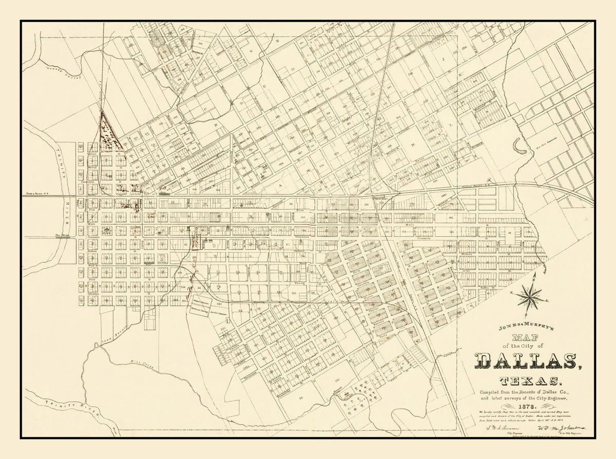 Preview of Vintage Map of Dallas, Texas 1878