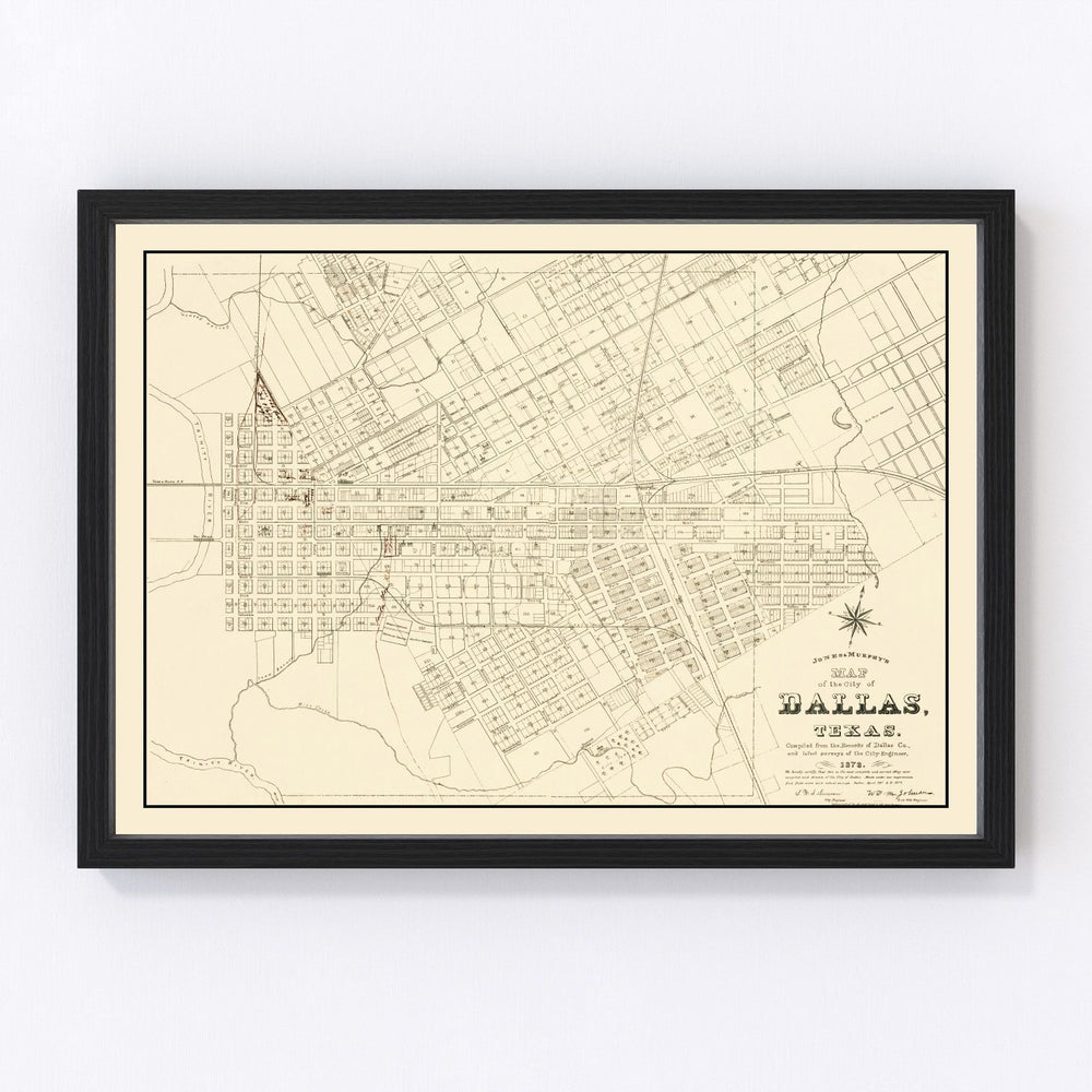 Dallas Vintage Map 1878