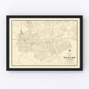 Dallas Vintage Map 1878
