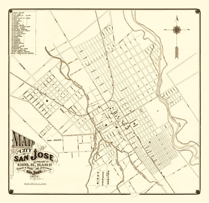 Size comparison using Vintage Map of San Jose, California 1872